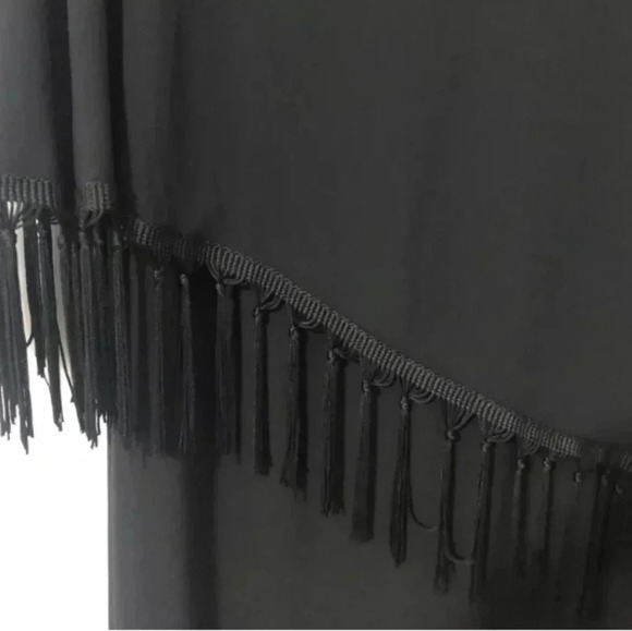 Women's R&M Richards Shift Dress with Fringe Cape Shawl,Black,Size 12, NWT - Picture 5 of 11